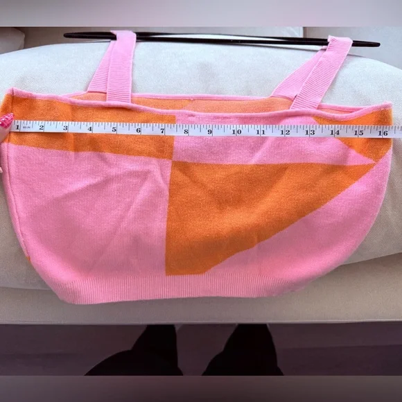 Princess Polly Pink and Orange Asymmetrical Crop Tank - Picture 3 of 3